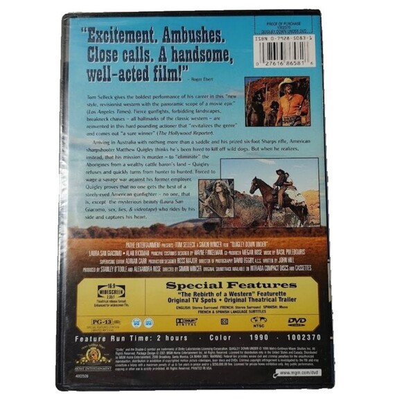 Quigley Down Under (DVD, 1990) New Sealed - Picture 2 of 2